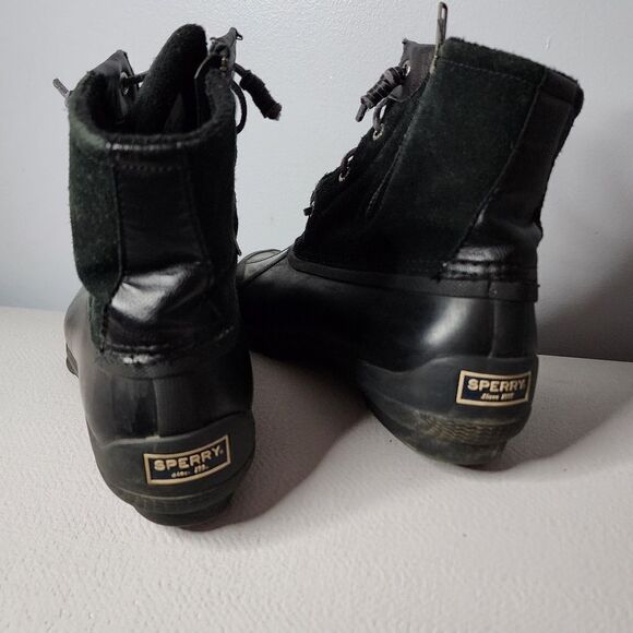 Sperry Syren Gulf Duck Boots Womens Size 10 Black Suede Lined Zip Up Booties - Picture 2 of 5